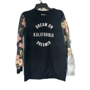 Kendall & Kylie Small Dream on California Floral Sleeved Sweatshirt Size Small